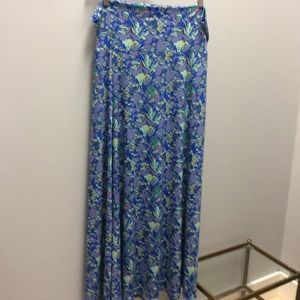 LuLaRoe blue floral maxi skirt size 2XL